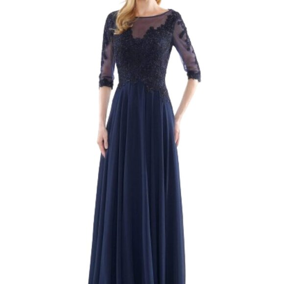 NWT Marsoni by Colors M157 Mother of the Bride Dress Navy Size 16 - Picture 1 of 7